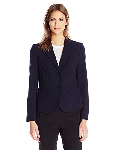 NINE WEST Women's Two Button Bi Stretch Notch Suit Jacket, Navy, 10