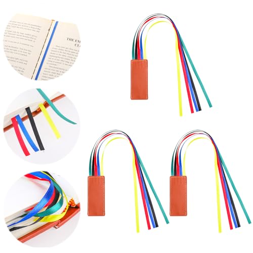 Marcapáginas de la Biblia con marcapáginas, 3 unidades, piel sintética, con 5 cintas coloridas, accesorios de lectura, marcadores para novelas, estudiantes entusiastas de la lectura, maestros, regalo
