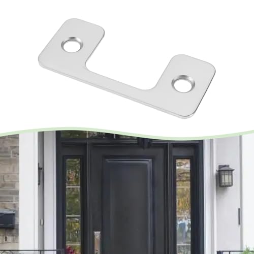 Create idea 2 Stück Verstellbares Schließblech für Außentüren 201 Edelstahl Türrahmen Knotenblech mit Schrauben 57 x 25,6 x 25mm 5 x 25mm
