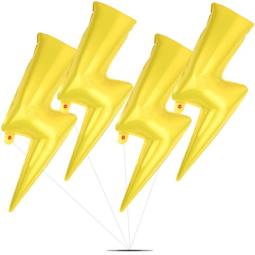 GOKEPO 4 palloncini a forma di fulmine in lamina di alluminio, grandi palloncini in Mylar giallo, forniture per feste di laurea, matrimoni, celebrazioni di compleanno, decorazioni per feste