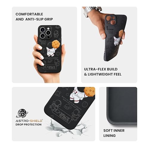 Image of Cosmic Silicone Astronaut Case for iPhone 12, Cute Soft Touch Designer Protective Cover, AstroShield Shockproof Defense with Matte Anti-Slip Grip | Astro Midnight
