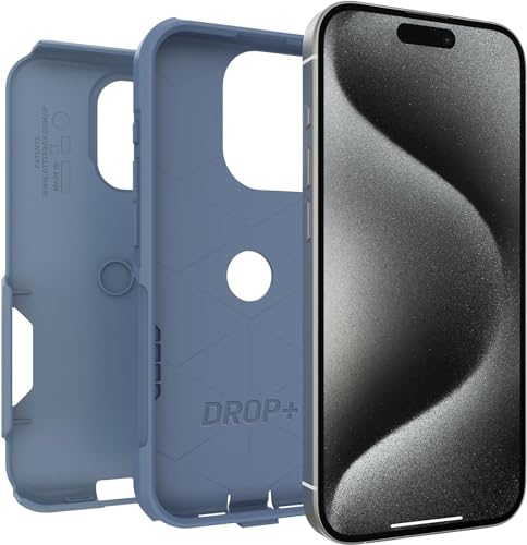 OtterBox iPhone 15 Pro (Only) - Commuter Series Case - Crisp Denim (Blue) - Slim & Tough - Pocket-Friendly - with Port Protection - Non-Retail Packaging - image 5