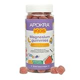 Magnesium Citrate Gummies for Kids 6 to 12 | 150mg Elemental | 2 Months Supply | Delicious Natural Strawberry Magnesium Supplement - Childrens Vitamin Gummies - APOKRA Kids Vitamins