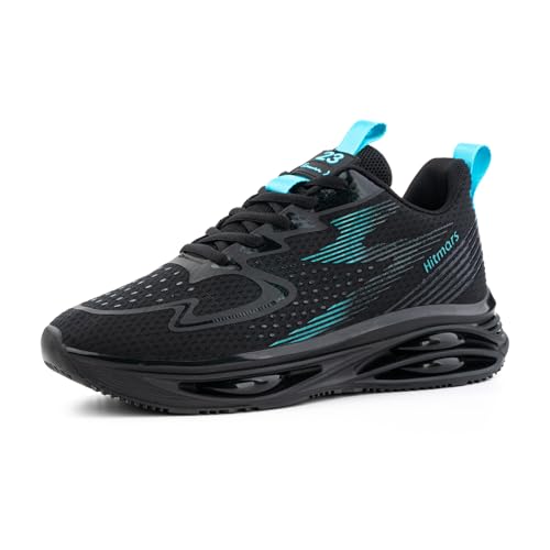 Hitmars Scarpe Running Uomo Scarpe Ginnastica Corsa Sportive Air Sneaker Leggero Scarpe Camminata Palestra Camminata Traspiranti Jogging Fitness Nero-Vert EU 43