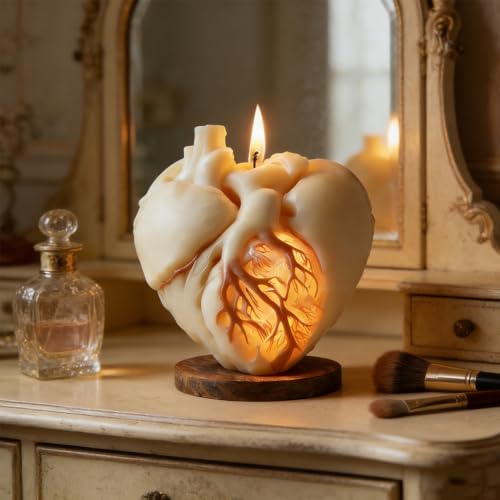 Moule bougie coeur gothique 3D en silicone pour résine époxy et savon