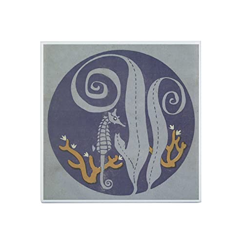 Fabulous Carreau Céramique Décoratif 15,2 x 15,2 cm - Art Japonais Hippocampe Motif Traditionel Design