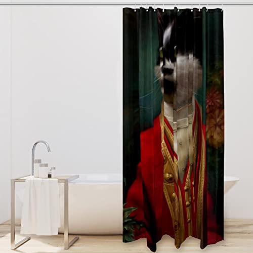 Rideau de douche motif chat rétro 183 cm imperméable et lavable - 3