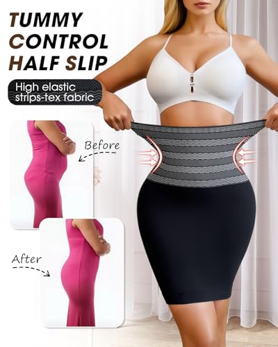 Image of Lingerie Slips for Women Compression Dress Black Slip Skirt for Women Women's Shapewear Slips Ladies Slip
