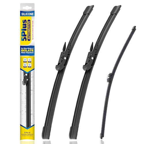 5 PLUS® Silicone Windshield Wipers Replacement for Ford Edge 2015 2016 2017 2018 2019 2020 2021 2022 2023 Wiper Blades(Set of 3),Automotive Replacement Windshield Wiper Blades For My Car-28'/28'/15'
