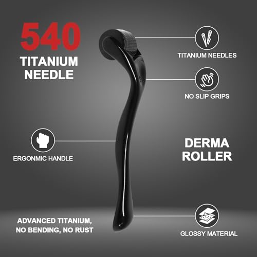 540 Titanium Derma Roller - Microneedle Micro Needle Roller for Men and Women Home Use - Microneedling Roller Microneedle Skin Care Tool A8 - Image 3
