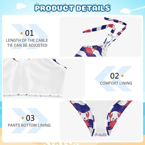 Image of CaTaKu Girls Two Piece Swimsuits Toddler Bathing Suits Bikini Set Summer Beach Swimwear for Girls Size 3-12T