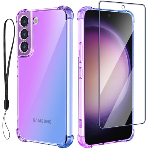 Coque Galaxy S23 silicone transparent avec cordon pour garder les mains libres