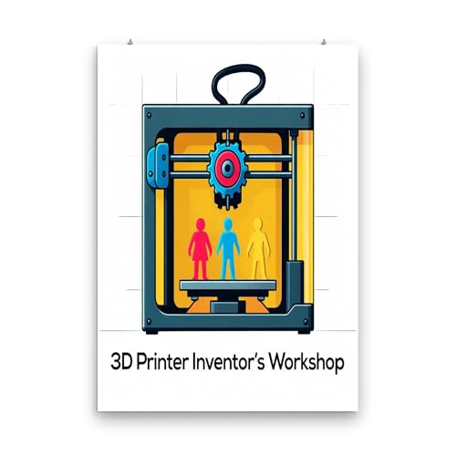 3D Printer Blueprint Wall Art Poster - Gloss Finish