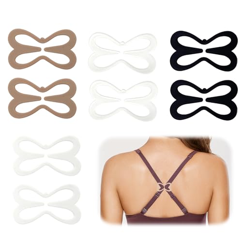 HUTRADE 8 Stück Unsichtbare BH-Träger Clips Oval Libellenform Racerback-BH-Clips Set Für Fitnesssport Bequemes BH-Träger-Clip-Set für Damen