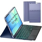boriyuan hard shell folio bluetooth keyboard case Station de travail polyvalente : réglez l'étui à votre angle idéal pour taper, diffuser ou naviguer. Un intérieur absorbant les chocs protège votre Galaxy Tab S10 FE+ des rayures, des chocs et des chutes accidentelles
