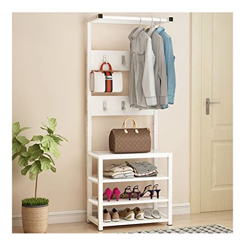 TIWAJO All-in-One Hall Tree with Bench, Coat Racks, and Shoe Bench for Entryway Organization