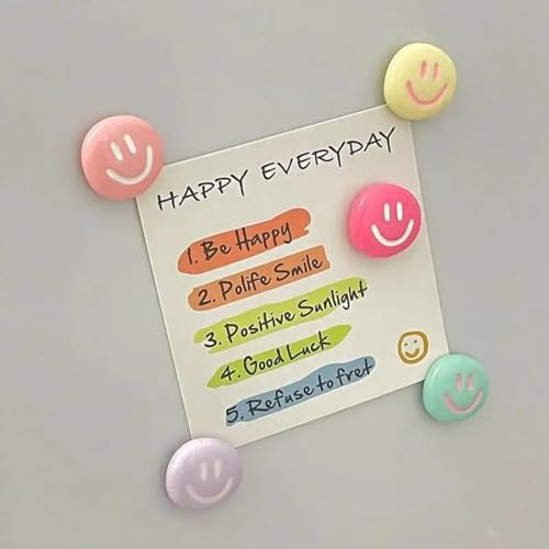5 imanes decorativos de cara sonriente para refrigerador miniatura 4