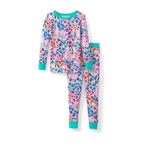 Little Sleepies Two-Piece Pajama Set for Boys & Girls, Soft Viscose from Bamboo Toddler Pajamas for Kids, Family Matching PJs, Sweet Pea, 9-10