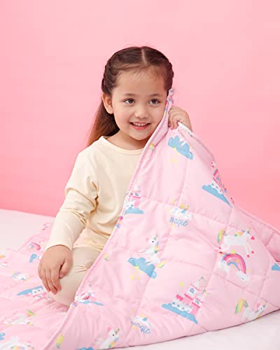 Insugar Kids Weighted Blanket, 5Lbs Weighted Blanket For Toddler, Unicorn Heavy Blankets Throws For Children Sound Sleep Girls Gifts, Breathable, Soft, Pink, 36"X48" #TOP7