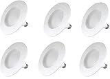 Feit Electric 5-6 inch InstaTRIM Adjustable Neck Recessed LED Downlight - 2700K Soft White - Dimmable - Pre-Mounted Trim - 65W Equivalent - 45 Year Life - 850 Lumen - High CRI | 6-Pack