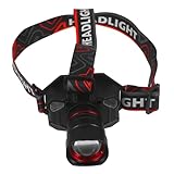 Toyvian Wiederaufladbare LED Stirnlampe mit Großem Lichtbereich Verstellbares Kopfband für Outdoor...