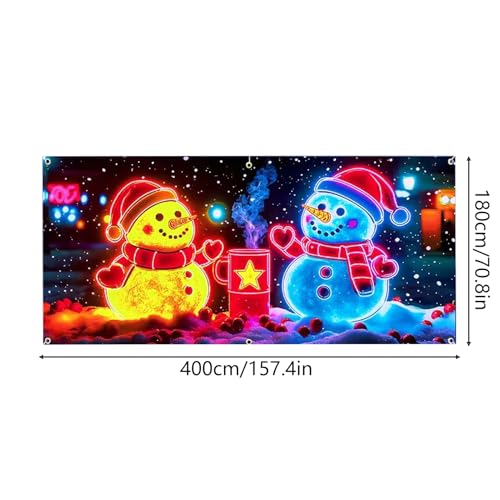Cubierta de garaje navideña exterior panel LED impermeable para puerta grande 3