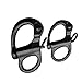 Generic Pair of Stainless Steel 316 Fixed Snap Shackle，Quick Release Fixed Shackles with Round Ring Marine Boat Rigging Hardware (Length:35mm,Black), SLIVER