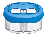 Tapa extraíble para una limpieza fácil y perfecta del recipiente; el borde superior ampliado evita el derrame accidental de agua