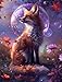 Produktbild DIY 5D Diamond Painting Klein Blume,Fuchs 5D Diamant Painting Bilder Kinder,Diamant Crystal Arts Basteln Cross Stickerei Malerei nach Zahlen,Daiments Painting Erwachsene Für Wanddeko 70x90cm B2697