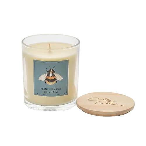 Bumble Bee Design Honeysuckle Blossom Scented Soy Wax Lidded Boxed Jar Candle