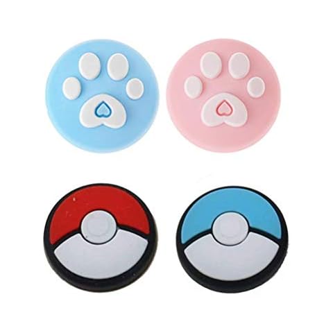 Thumb Stick Grips Cap Thumbstick Joystick Cover Case for Switch NS Pokemon Poke Ball Plus Pokeball Game Controller (A) Cover