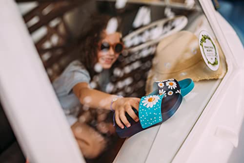 Dedoles Badeschuhe viele lustige Designs Bücher Kaffee Katze Party Pizza Dackel Fuchs Panda Delfin Geschenk, Farbe: Gänseblümchen, 37 EU 2