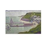 満潮時のポルト・アン・ベッサンの港 1888年 ジョルジュ・スーラ作 壁掛けアート プリント ポスター クール ポスター 壁アート キャンバス 印刷 アートパネル オフィス装飾 ぶら下がる 版画 ギフト12x18inch(30x45cm)