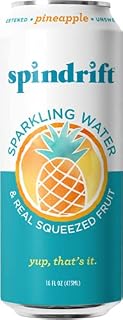 Spindrift Sparkling Water, Pineapple Flavored, Made with Real Squeezed Fruit, 16 Fl Oz (Pack of 12)