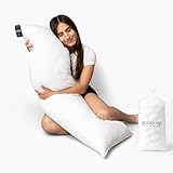 Beckham Hotel Collection Customizable Body Pillow with Soft Extra Fill – Cotton Shell & Soft Down Alternative Fill – 20'x54' - Body Pillow Insert for Sleeping & Reading - Long Pillow For Side Sleepers