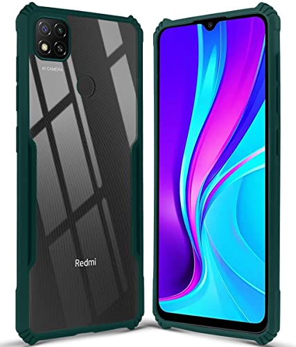 Image of Jkobi Back Cover Case for Xiaomi Mi Redmi 9 | Redmi 9 Activ (Crystal Glass Back | Camera Protection | Shockproof Bumpers | Professional Black)