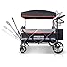 WONDERFOLD X4 Multi-Function Pull & Push 4 Passenger Quad Stroller Wagon with Removable Canopy, 5-Point Harness, and Reflective Safety Strip (Black, 4 Seats)