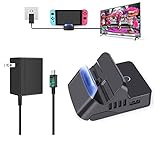 Switch Charger with TV Dock Set for Nintendo Switch, Non-OEM AC Power Adapter with 5ft Charging Cable for Switch/Switch Lite, Portable Docking Station Base for Switch