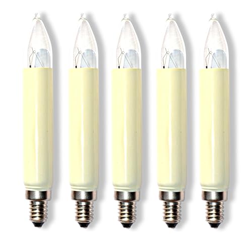 MLight 5 Stück Schaftkerzen 14V 3W E10 Normalschaftkerze...
