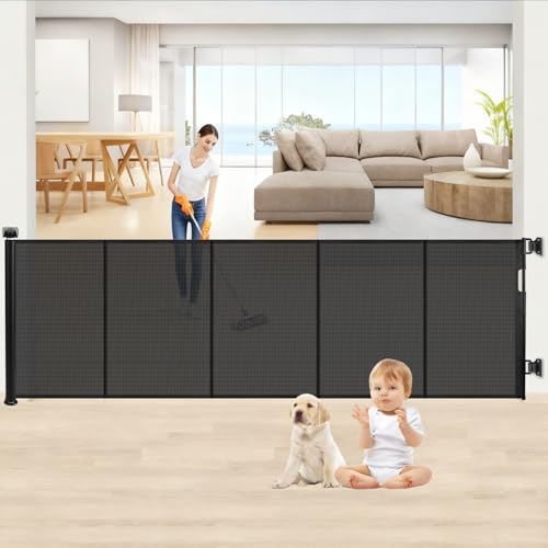 Griglia di protezione per scale allungabile per bambini, 300 CM Cancelletto estensibile per scale per animali domestici, per scale estraibile, per scale, porte, corridoi, interni ed esterni