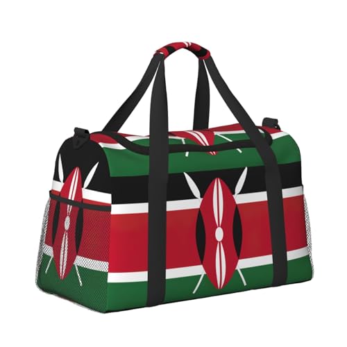 Flag of Kenya Print Everyday Use Travel Duffle Bag Large Capacity Travel Bag Stylish Functional Bag3