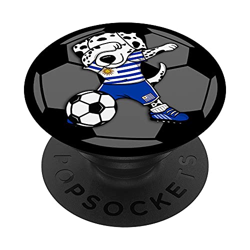 Dabbing Dálmata Perro Uruguay Fútbol Bandera Uruguaya Sport PopSockets PopGrip Intercambiable Cover