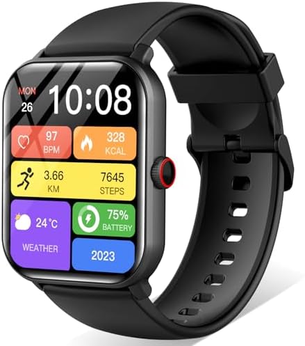 （16:30時点） スマートウォッチ【2025年進化モデル＆SOS機能追加】1.9インチ大画面 Bluetooth5.3 通話機能付き iPhone対応 アンドロイド対応 活動量計 歩数計 腕時計 スポーツウォッチ 多種類運動モード 着信/メッセージ通知 音楽再生 200+文字盤切替 目覚まし時計 生活防水 長持ちバッテリー メンズ レディース 軽量 (黒い)