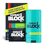 SweatBlock Antiperspirant Deodorant Max Clinical System for Men & Women. Treat Hyperhidrosis, Excessive Sweating & Underarm Odor - DRIBOOST [PM] Antiperspirant Wipes + [AM] Daily Deodorant Stick