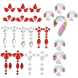 UKCOCO Pegatinas Faciales Adhesivas Frente, 7 Hojas de Gemas para Maquillaje de Ojos, Decoración de Joyas Rostro, Accesorios para Fiestas y Festivales, Bindi para Mujer, Cristal de