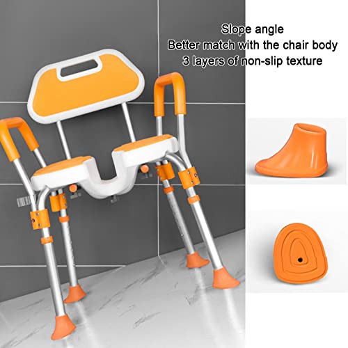 Waterproof Shower Chair With Arms And Back,Bath Chairs For Inside Shower Stall,Adjustable Shower Seat With Non-Slip Feet For Seniors Elderly Handicap Disabled And Adults B #TOP7