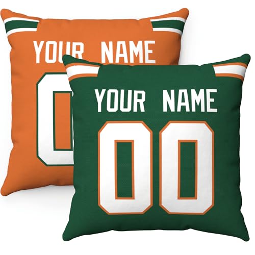 ANTKING Miami Throw Pillow Custom Name and Number Personalized Gift for Men Women Boys