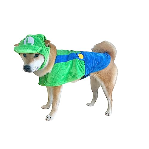 ComfyCamper Hat and Suspenders Dog Costume – X Large Medium Small Lab Star Space Cosplay Halloween Costumes, Small, Green ComfyCamper Hat and Suspenders Dog Costume – X Large Medium Small Lab Star Space Cosplay Halloween Costumes, Small, Green