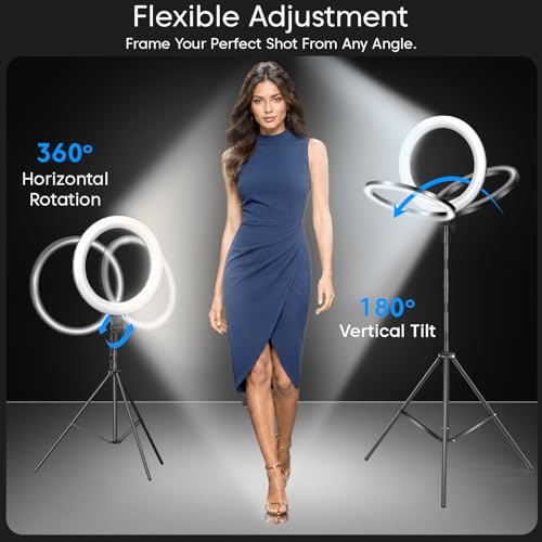 Image of Sounce 18 Inch LED Ring Light with Remote Control & 250cm Stand | AC Powered & USB Support | Smartphone Grip | Adjustable Brightness & Colour Modes | for Photo Shoot, Video Shoot, Makeup & Vlogging