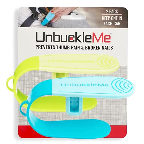 Image of UnbuckleMe Car Seat Buckle Release Tool - Lime Green & Blue 2 Pack - Buy one for Each Car or Give One to a Friend